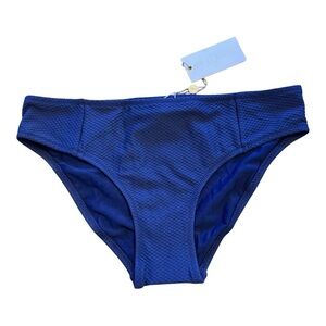 HEIDI KLEIN Core textured hi rise bikini bottoms in navy NWT